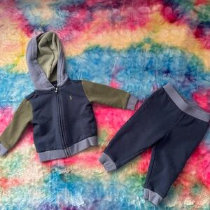 Kids' Navy and Olive Hoodie Set ralph lauren